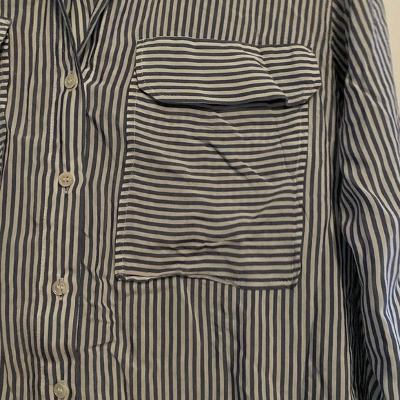 Zara Navy and White Striped Shirt - Picture 3 of 4
